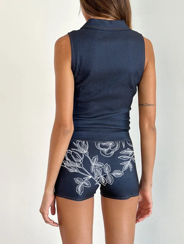 Hot Pants In Chambray Denim