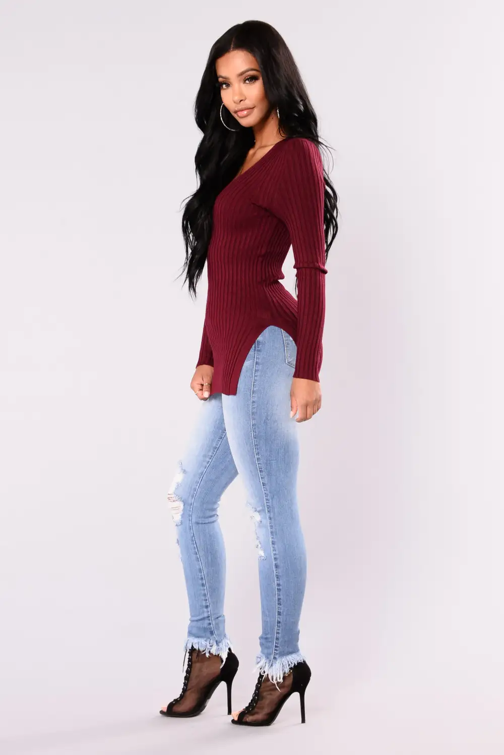 Giving Me The Feels Sweater - Burgundy