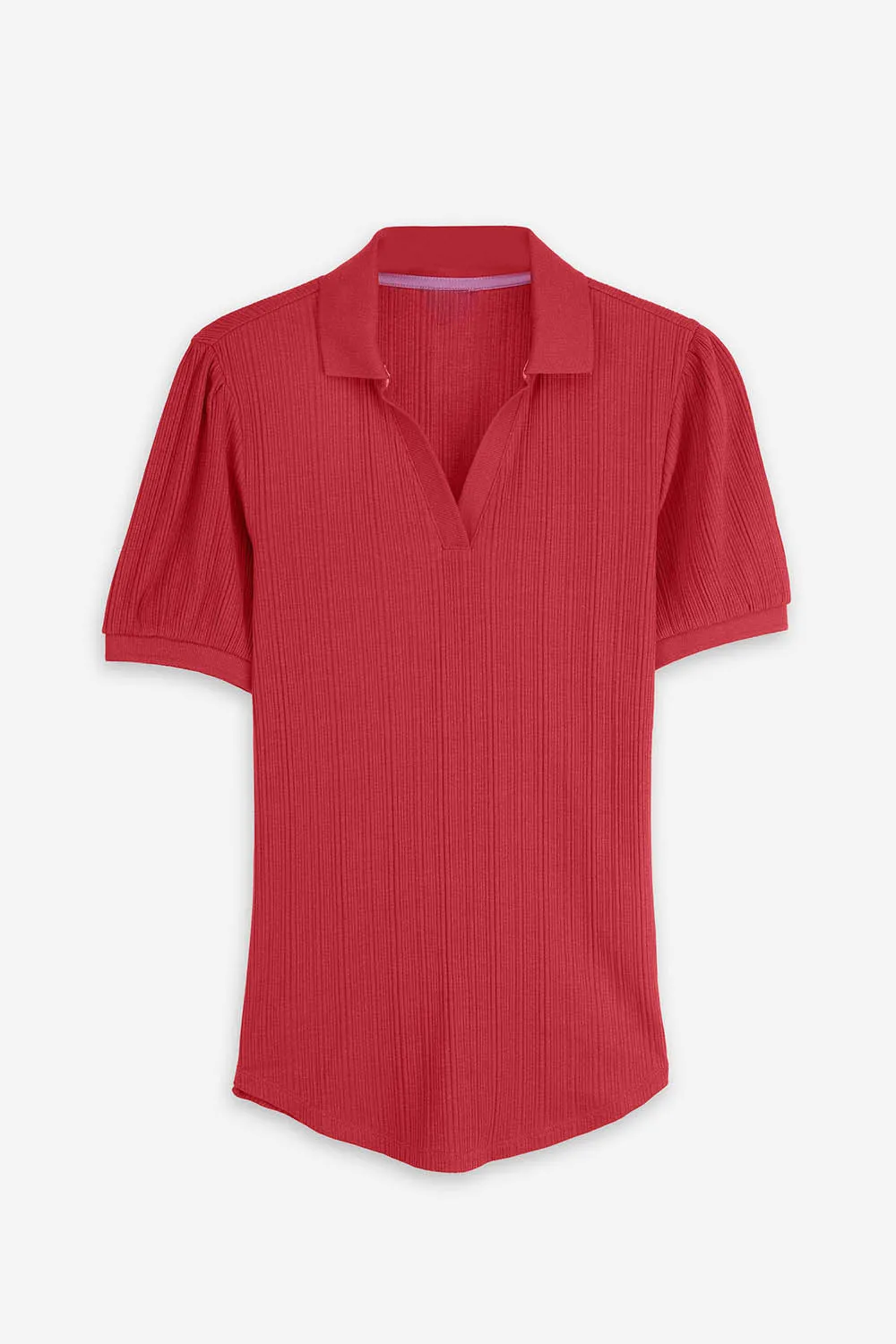 Women's Ribbed Cotton Slim Fit Polo Shirt