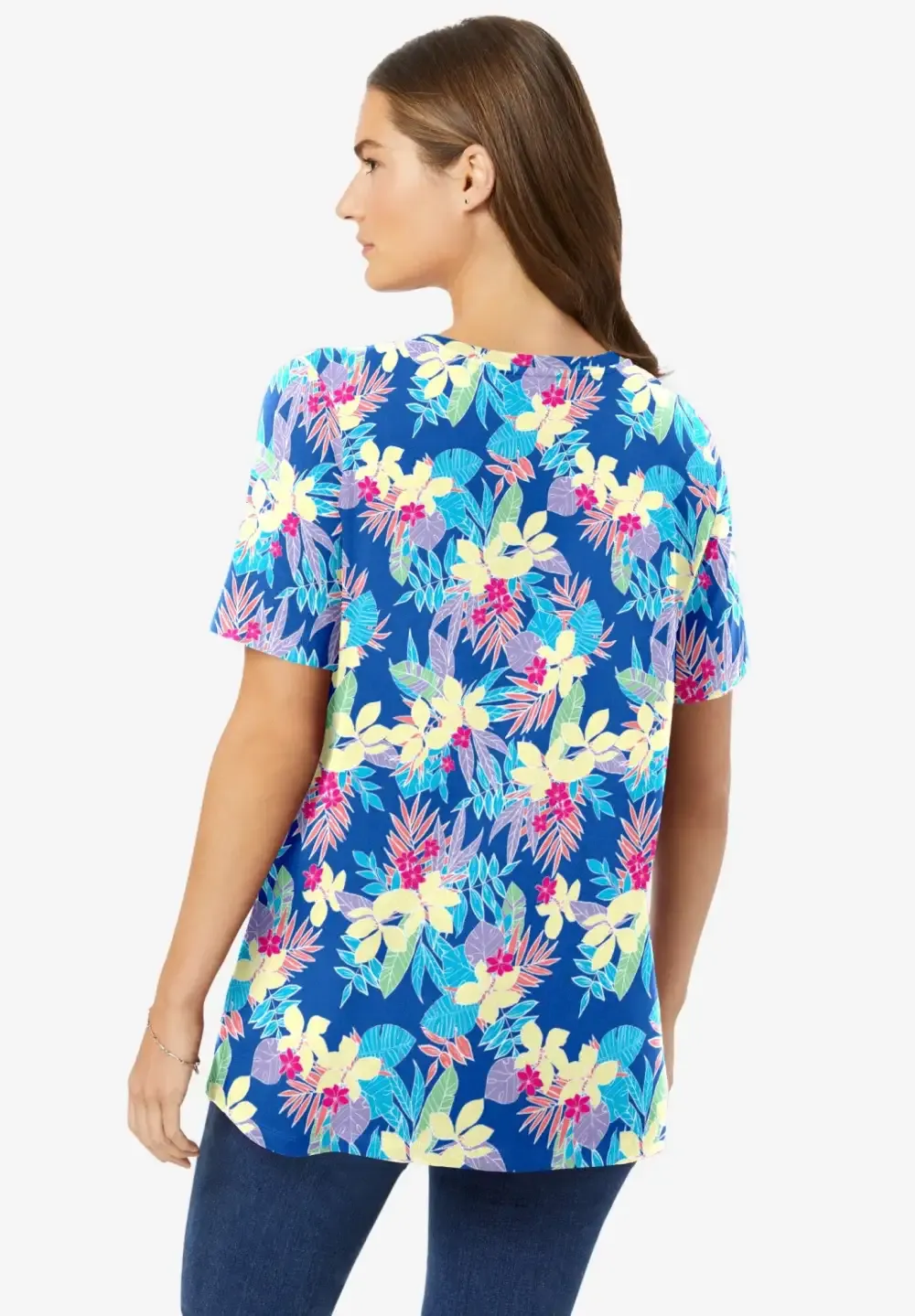 Perfect Printed Short-Sleeve Crewneck Tee