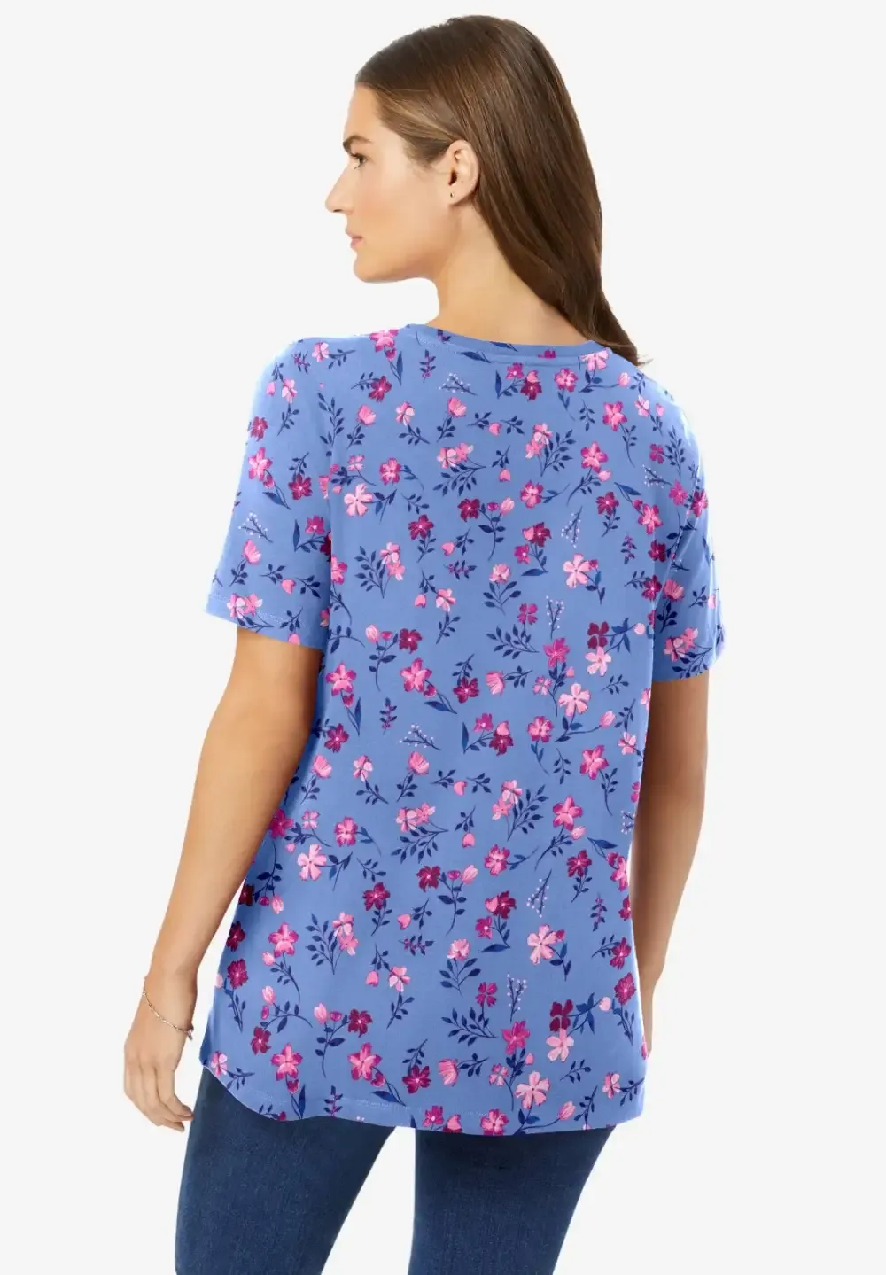 Perfect Printed Short-Sleeve Crewneck Tee