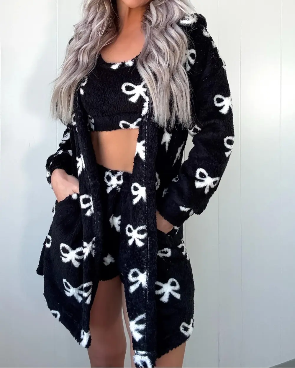 Fleece Three Piece Set - Black