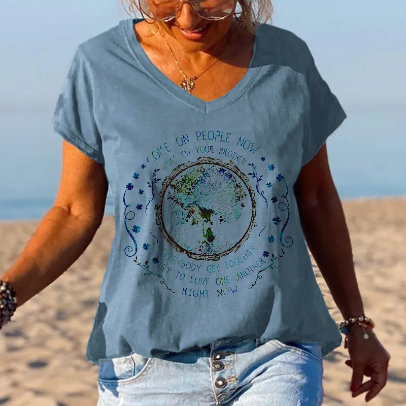 Smile On Your Brother Tree Of Green Printed Graphic Tees