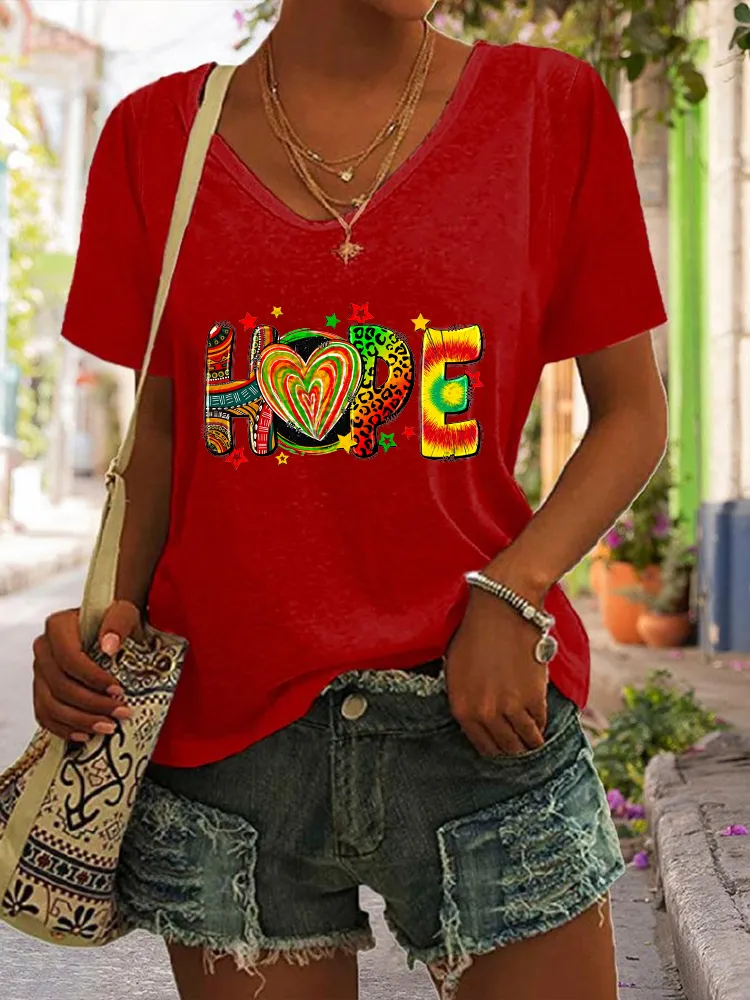 Women'S Hope V-Neck Short-Sleeved T-Shirt