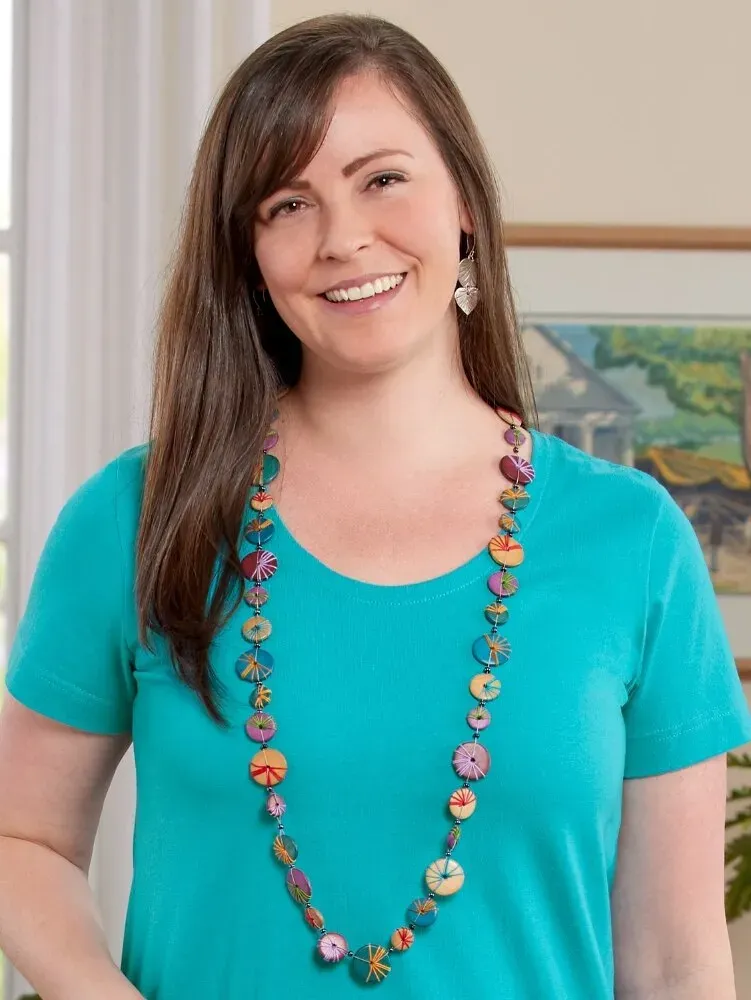 Colorful Wood Button Necklace