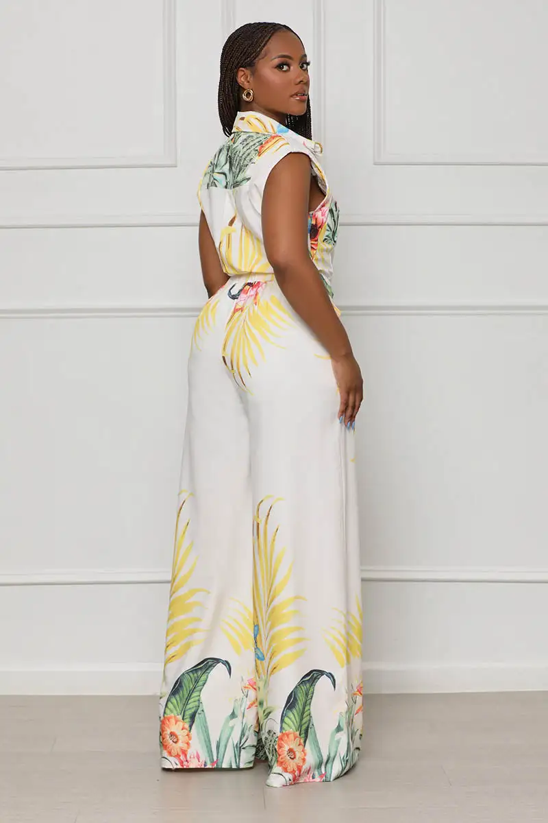 Moments Of Spring Jumpsuit (White Multi)- FINAL SALE