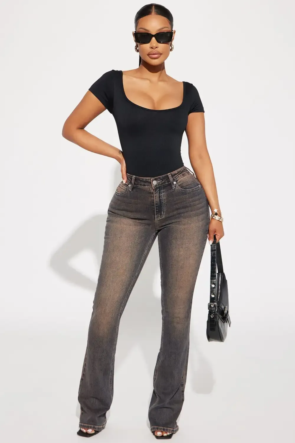 Sahara Tinted Stretch Bootcut Jeans - Dark Wash