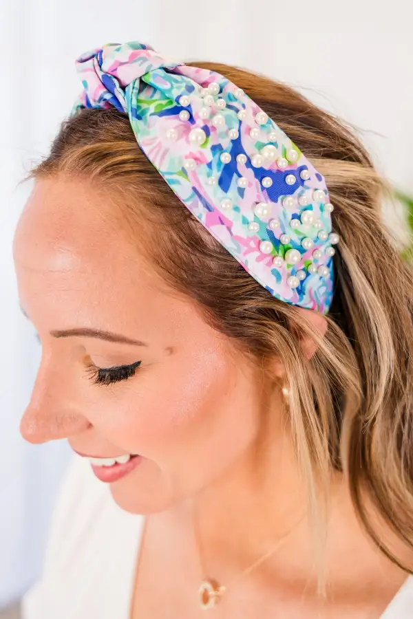 Brighter Days Are Comin' Headband, Blue-Pink