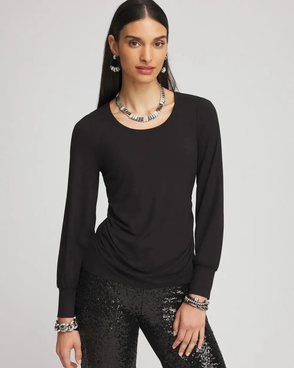 Touch of CoolTM Shirred Layering Tee