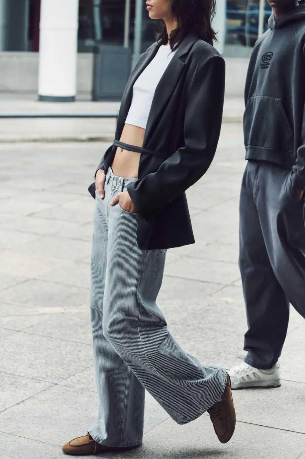 Jeans wide leg rayas
