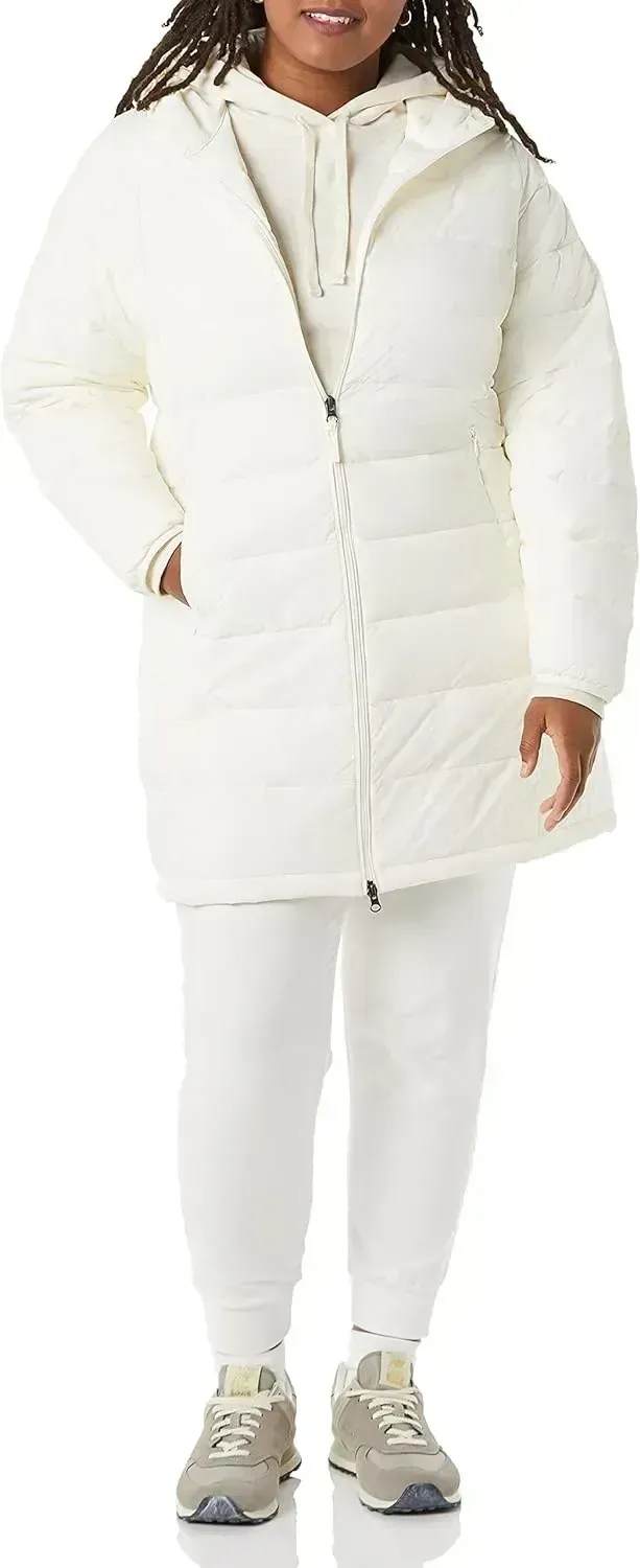 Women's Lightweight Water-Resistant Hooded Puffer Coat (Available in Plus Size)