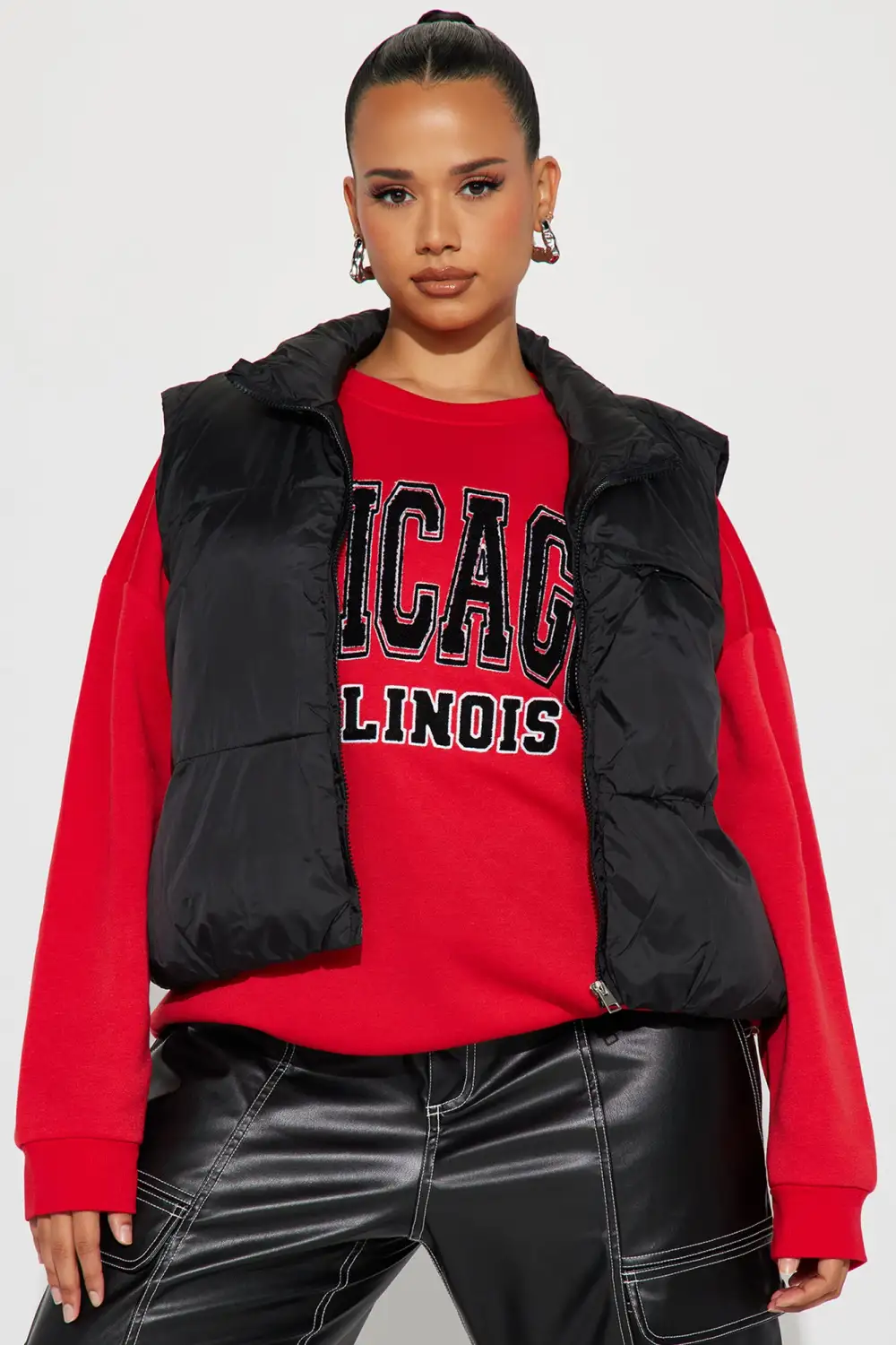 Icy Girl Puffer Vest - Black