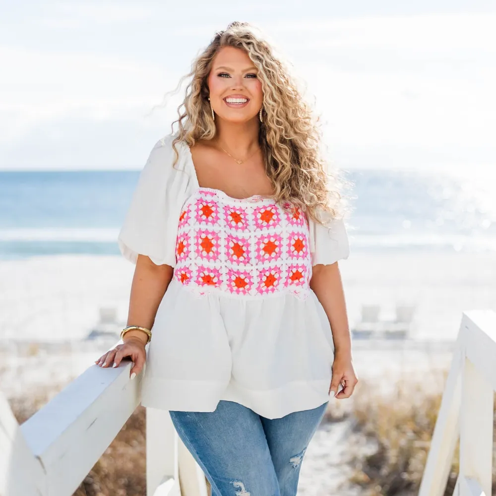 To Be In Love Babydoll Top, White