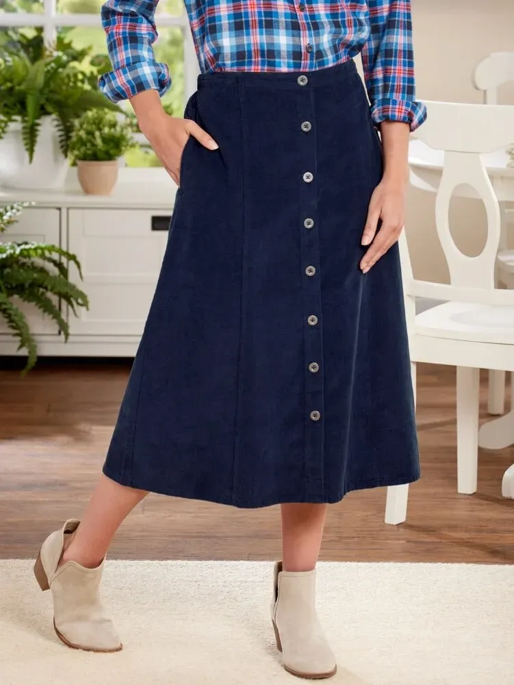 Classic Corduroy Midi Skirt