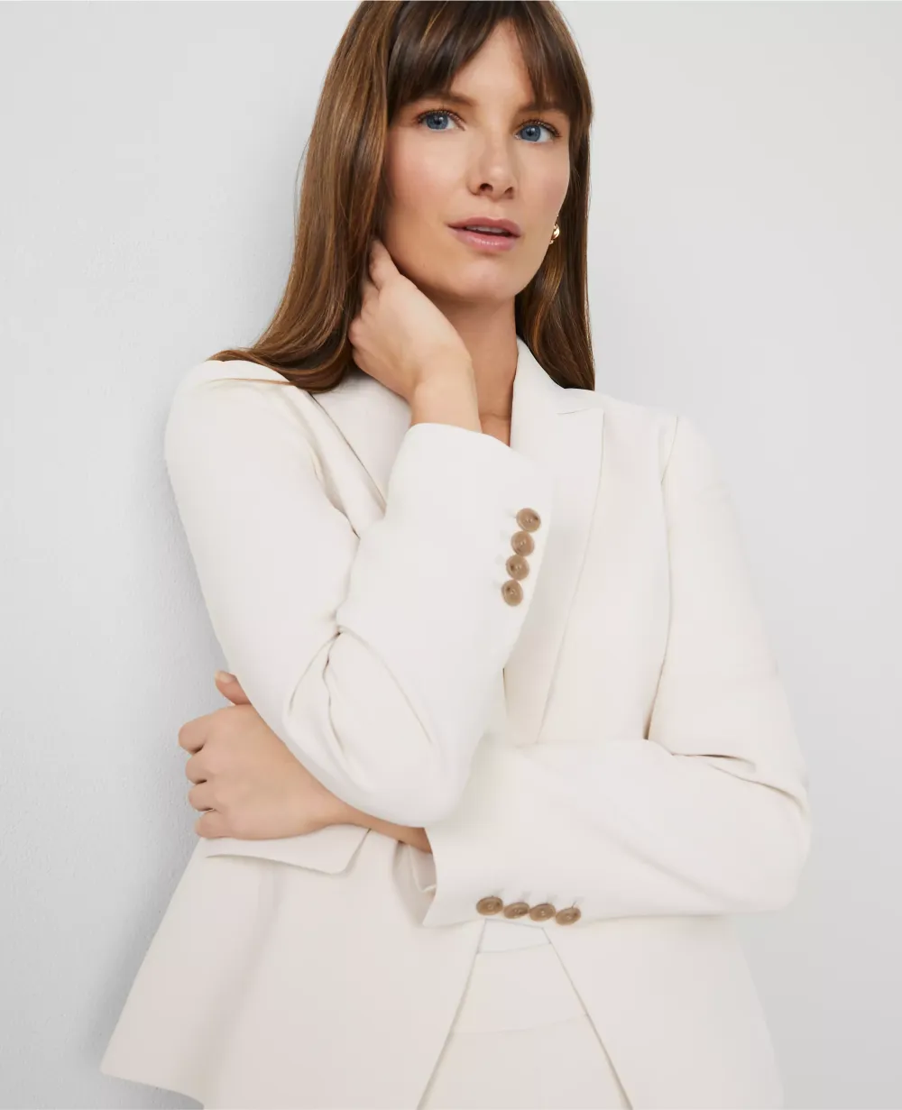 The Shorter One Button Blazer in Fluid Crepe