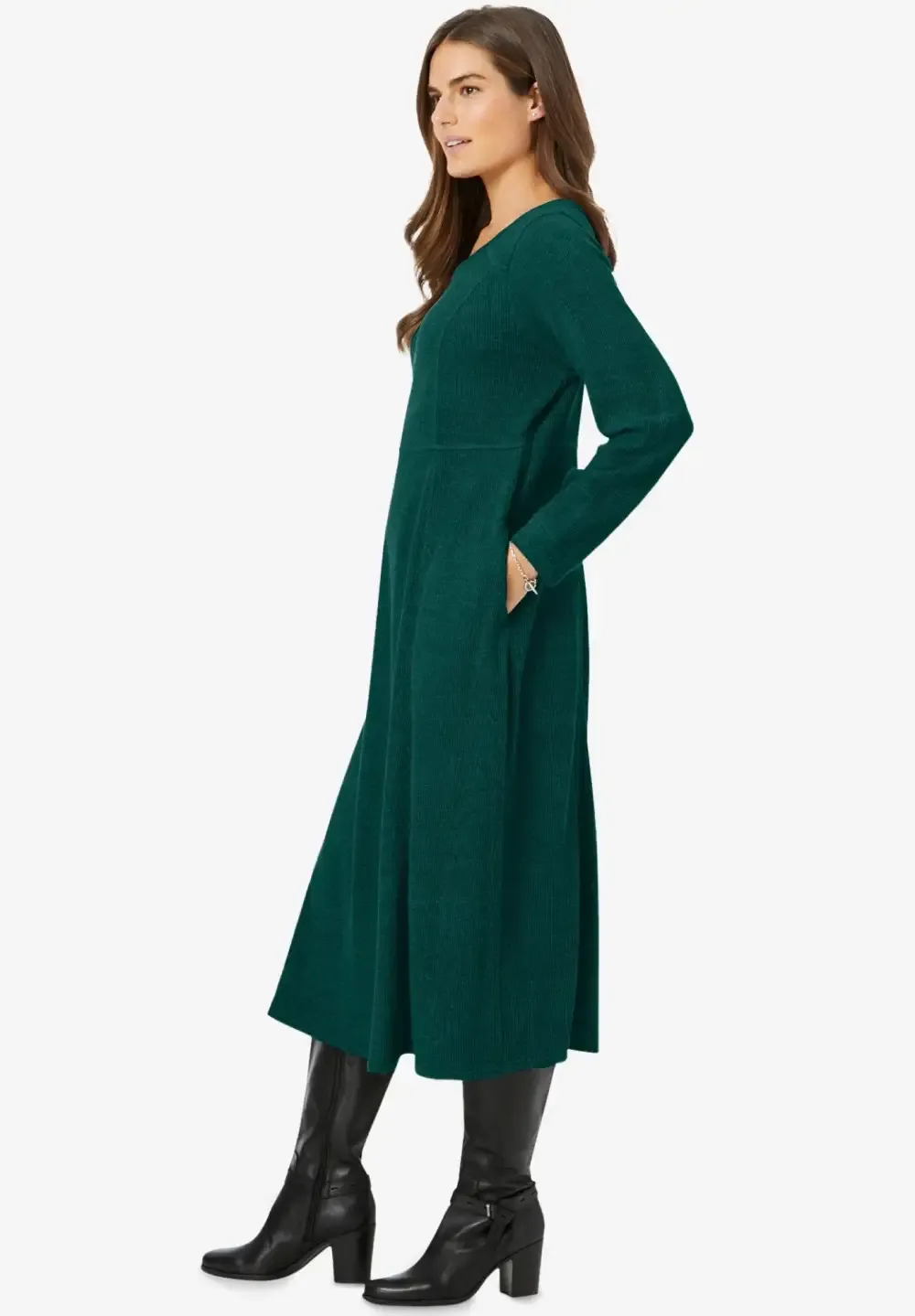 Thermal Knit A-Line Dress