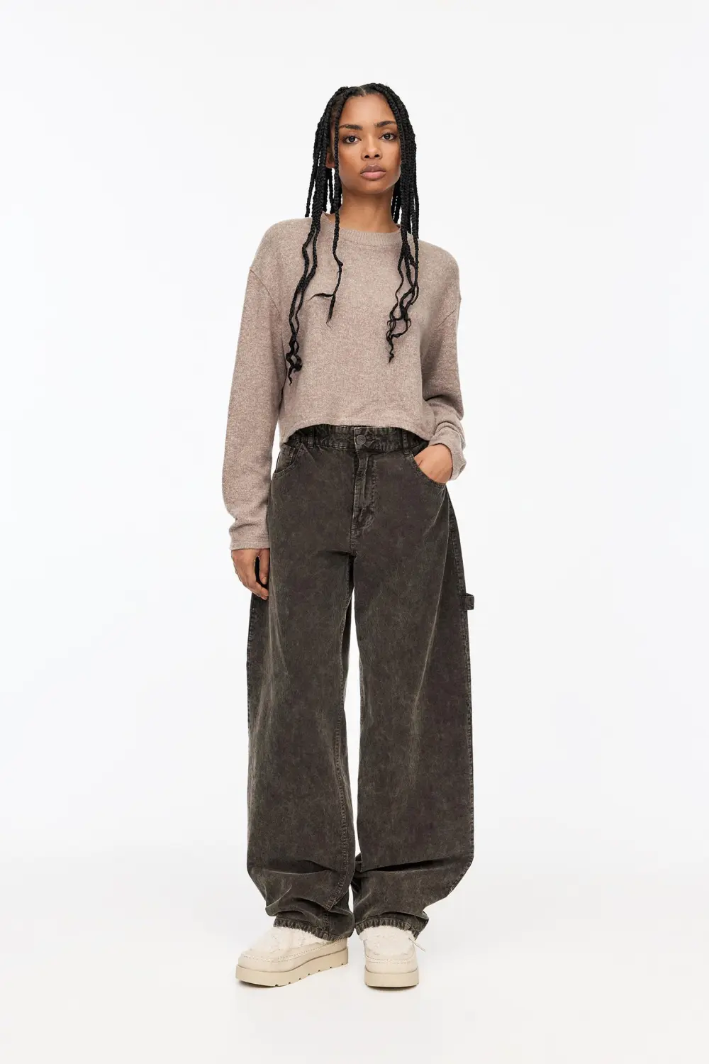 Jersey cropped soft touch