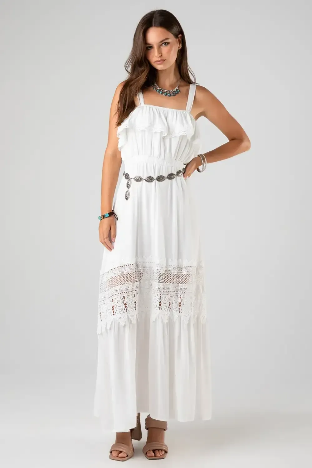 Goddess Crochet Maxi Dress