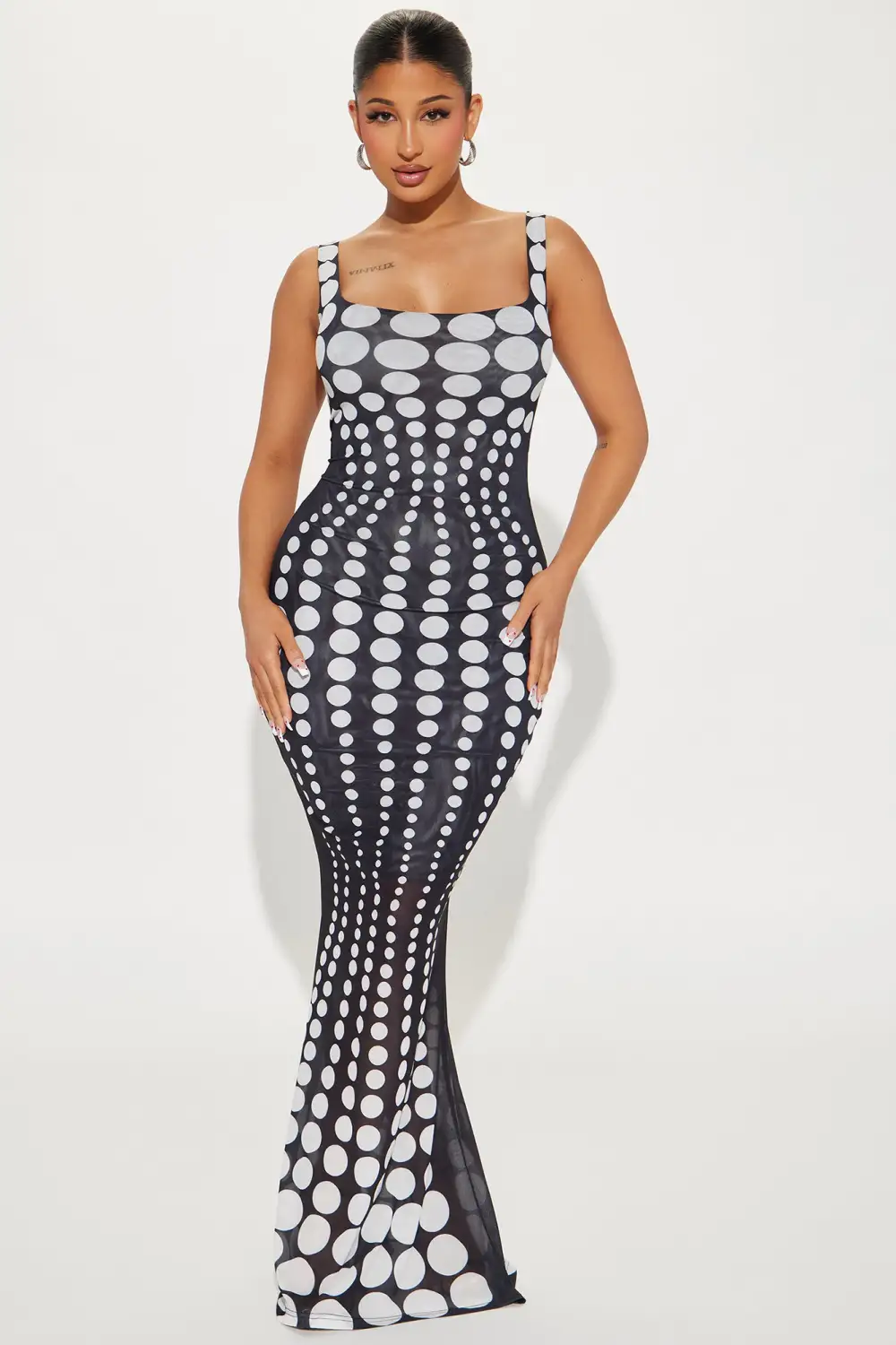 A Sight Mesh Maxi Dress - Black