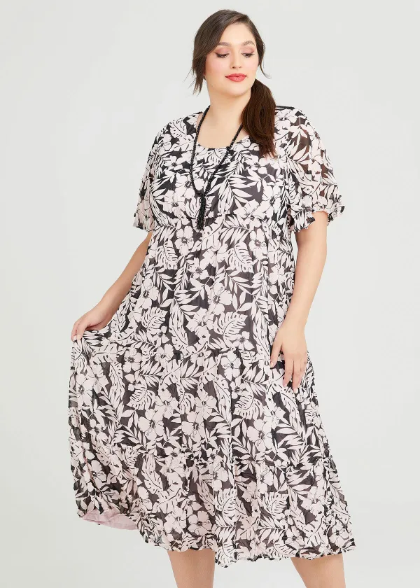 Vicky Chiffon Floral Dress
