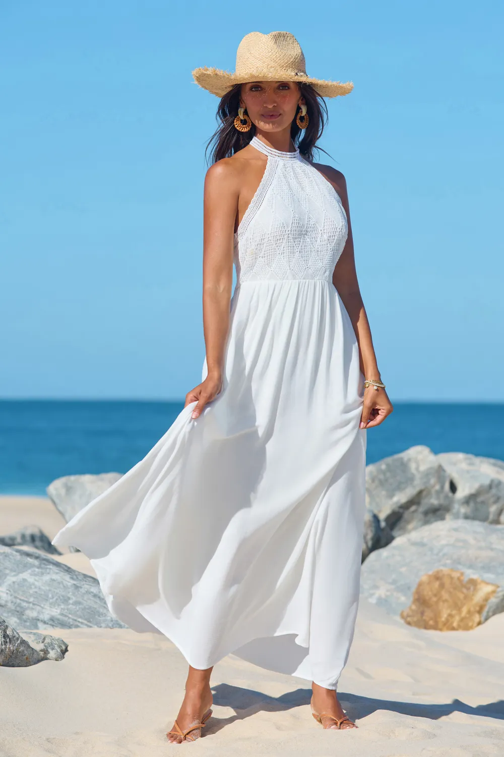 Everlasting Charm White Midi Dress
