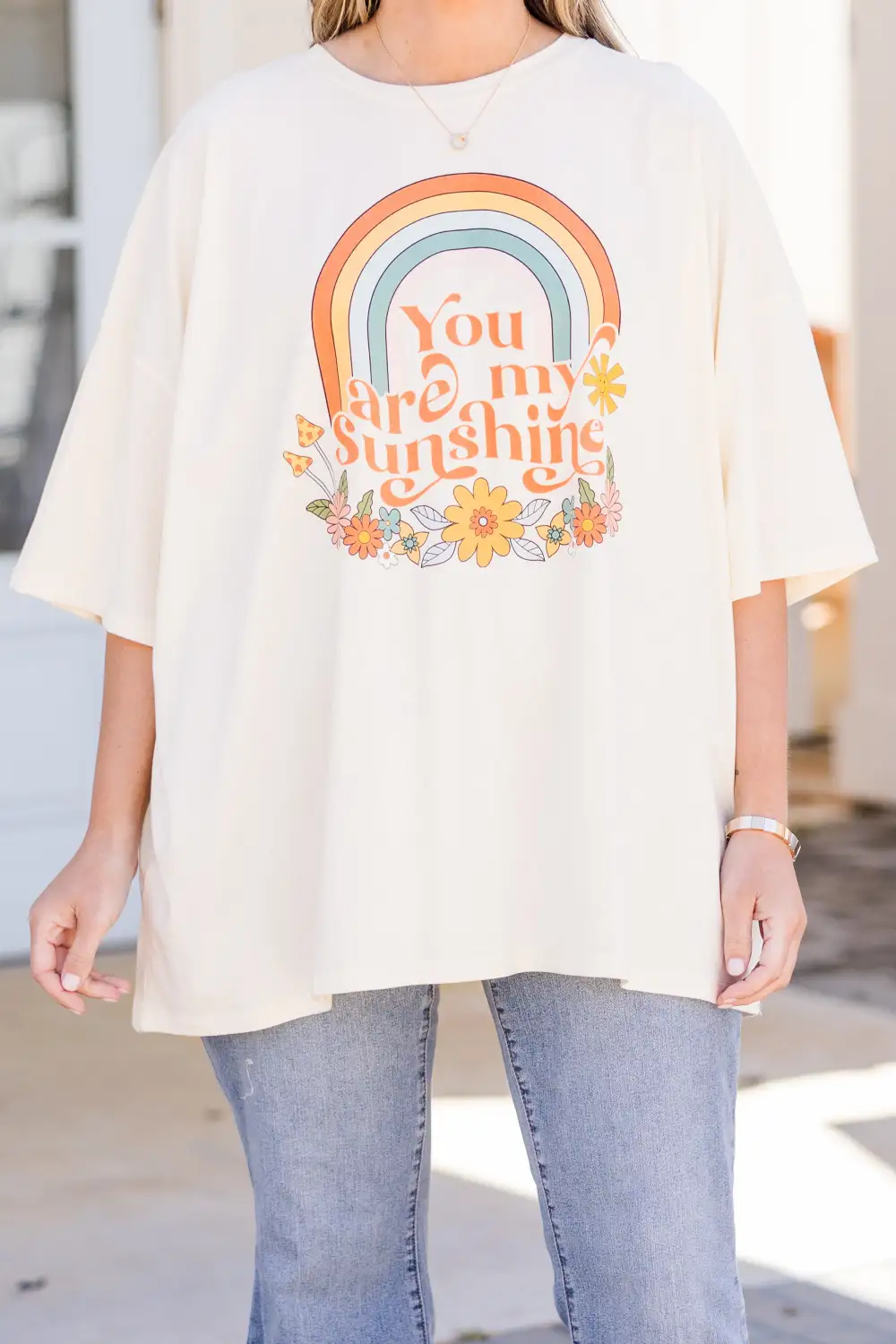 Sunshine All Around Boyfriend Tee, Ivory