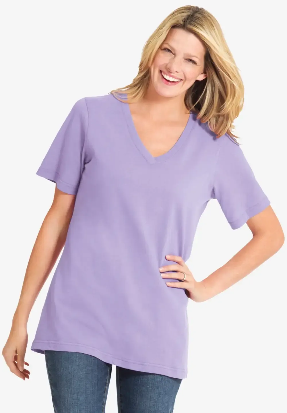 Perfect Short-Sleeve V-Neck Tee