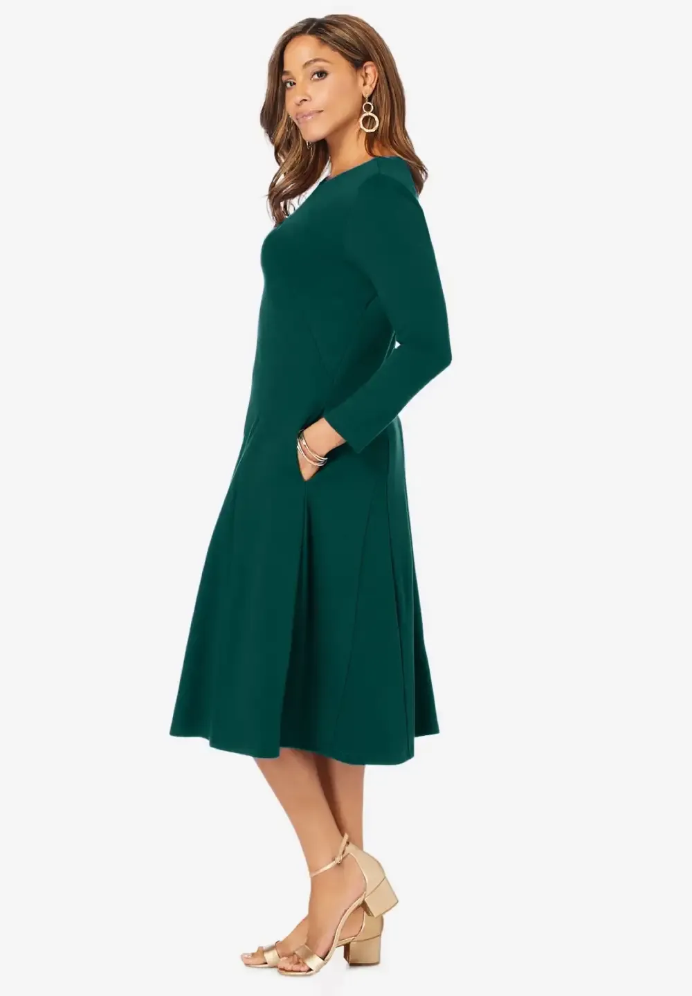Long Sleeve Stretch Ponte Dress