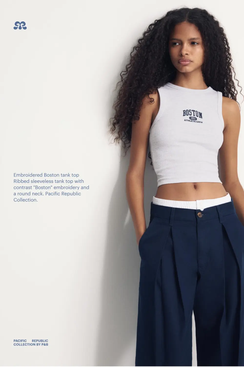 Boston embroidery tank top