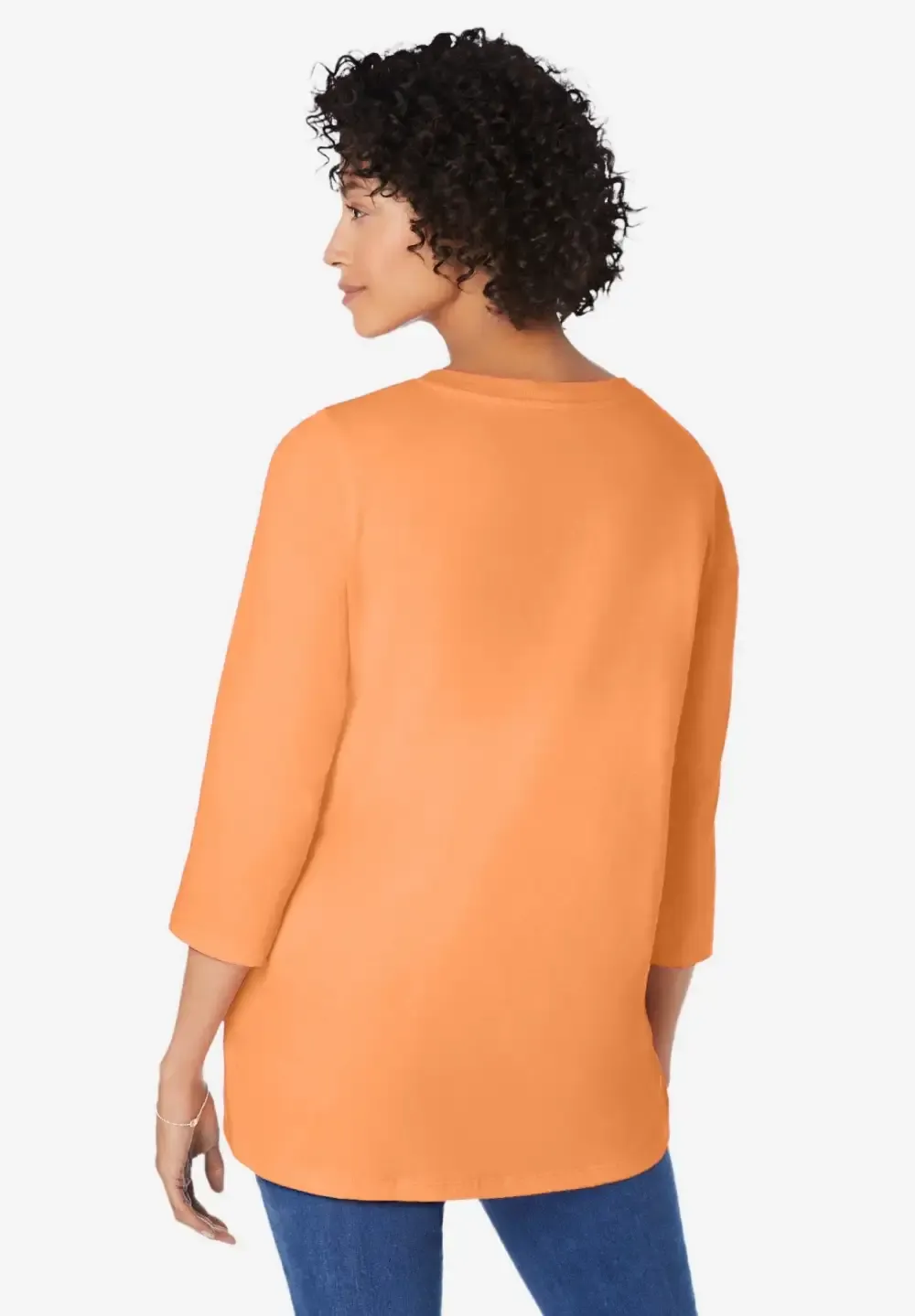Perfect Three-Quarter Sleeve V-Neck Tunic