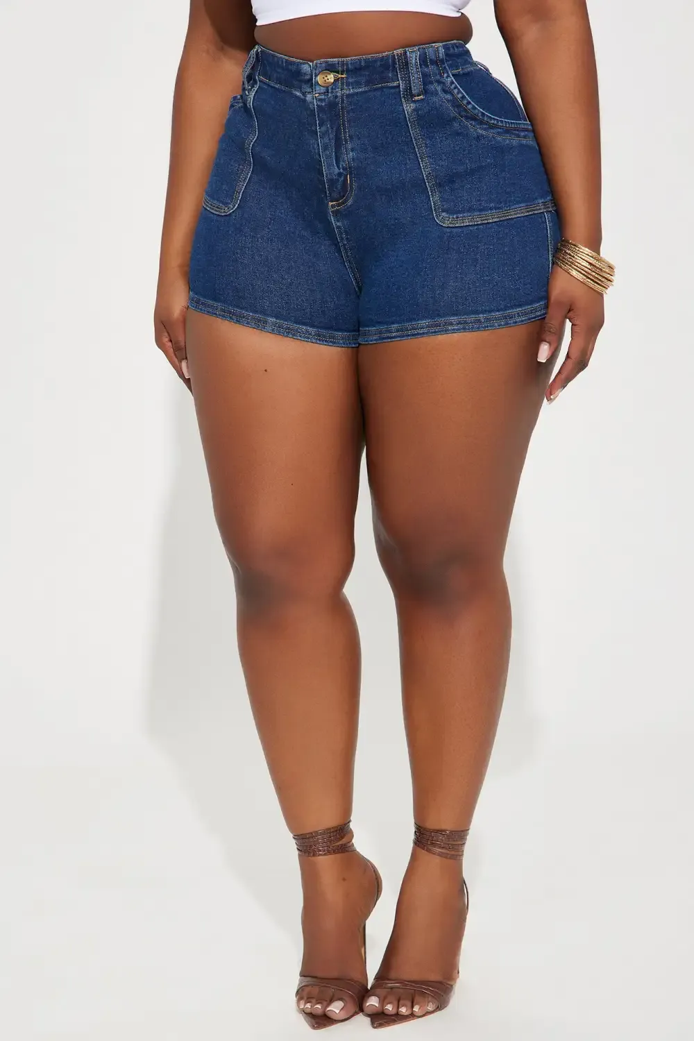 Shoot Your Shot Stretch Denim Shorts - Dark Wash