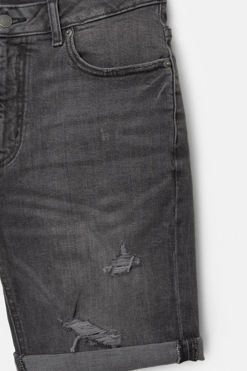 Ripped denim Bermuda shorts