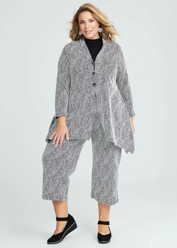Herringbone Textured Culotte