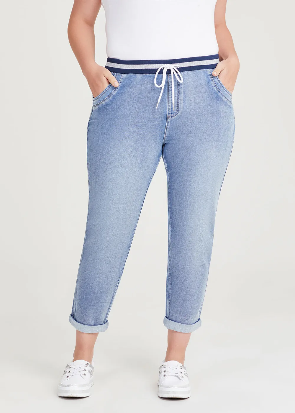 Cotton Denim Pull On Jogger