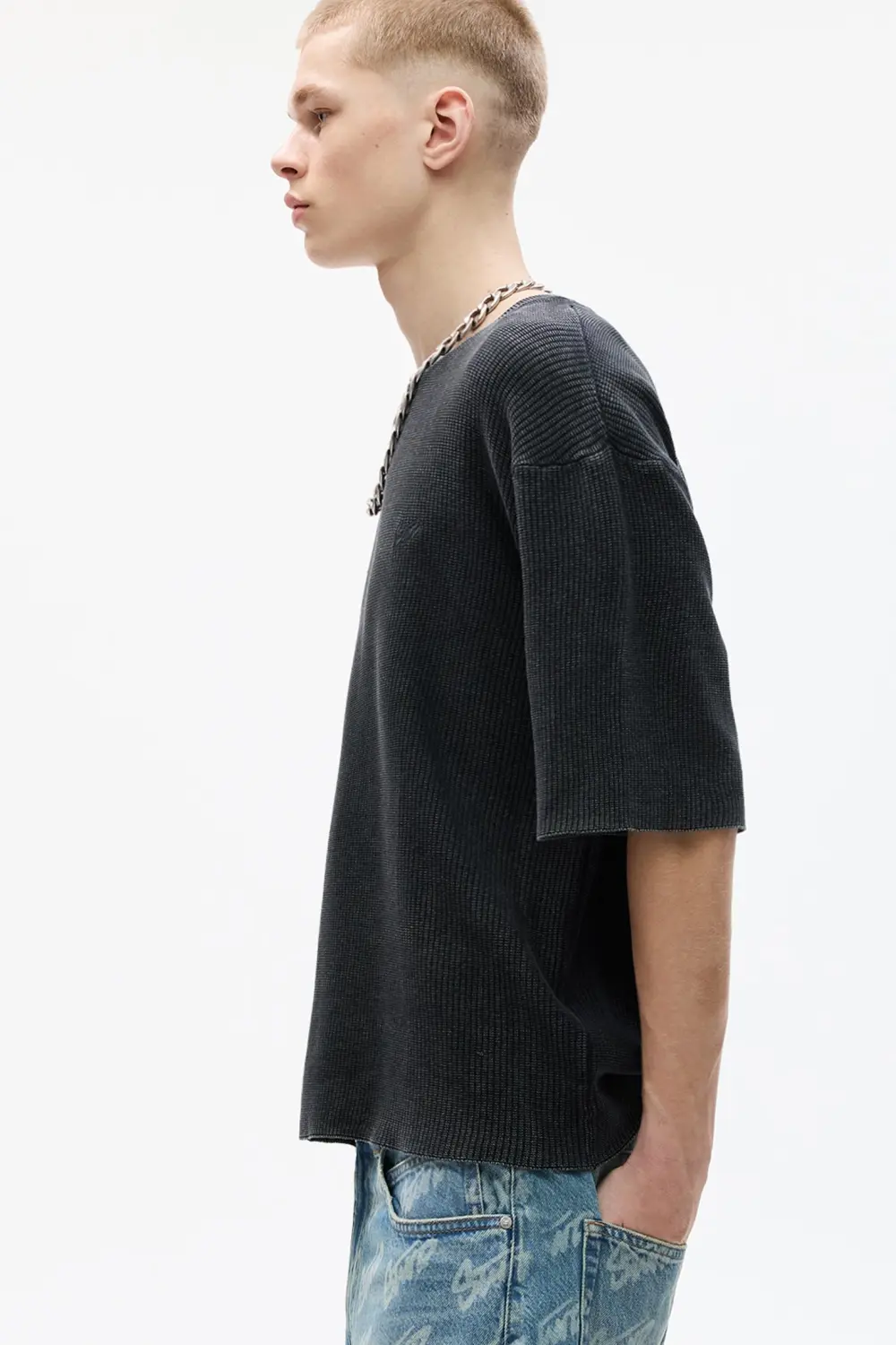 Waffle-knit STWD T-shirt