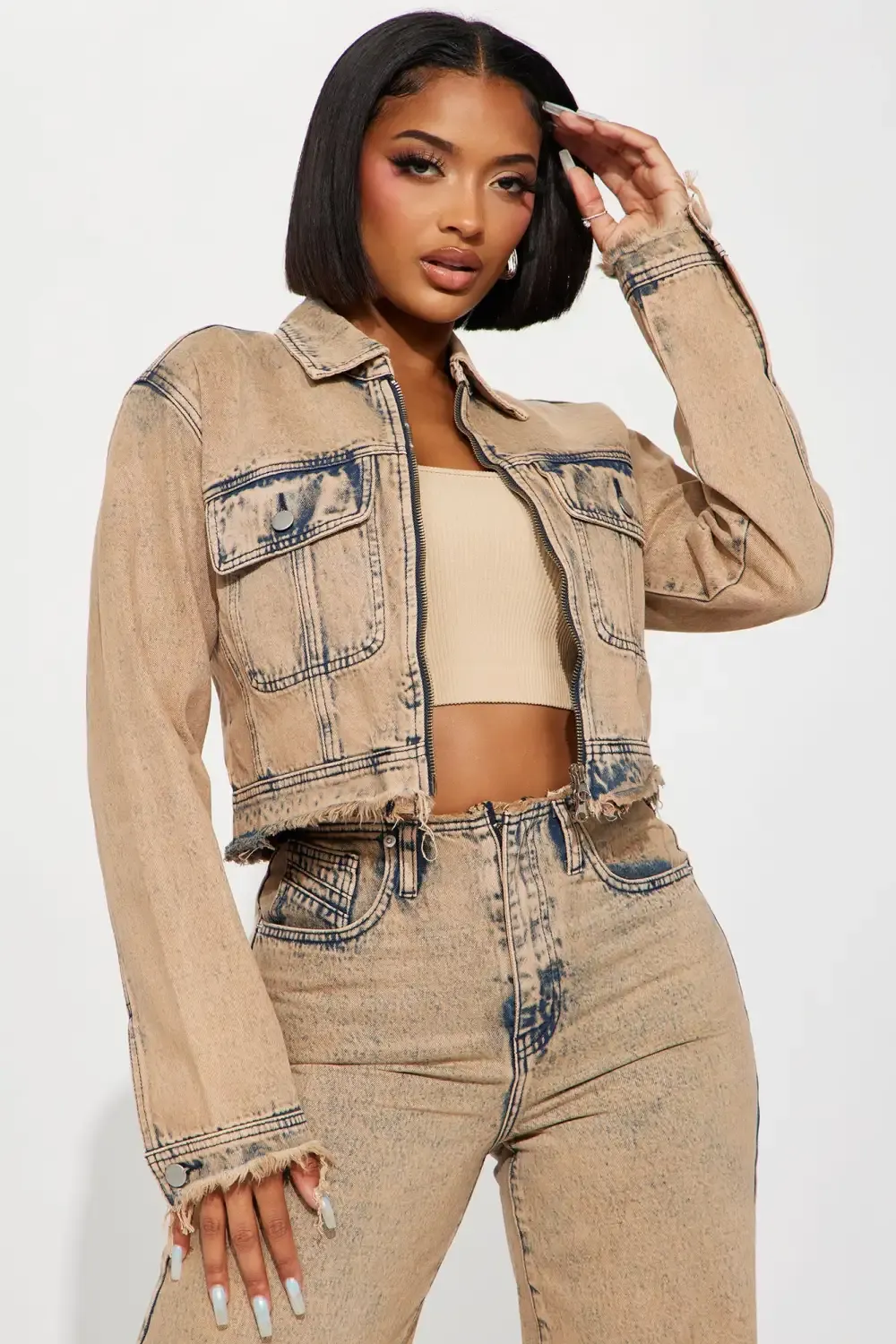 Coffee Break Denim Jacket - Mocha