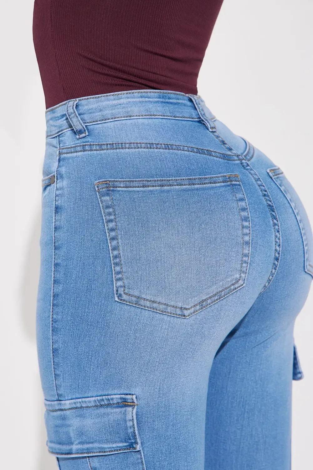 On The Roster Stretch Cargo Jean - Medium Wash