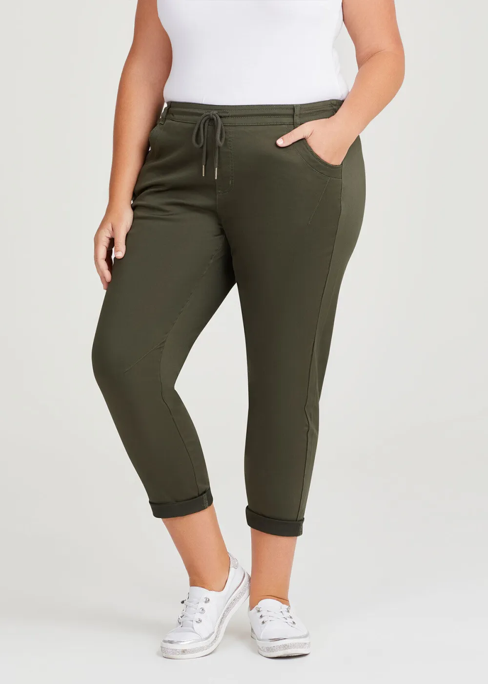 Cotton Mix Flat Front Jogger