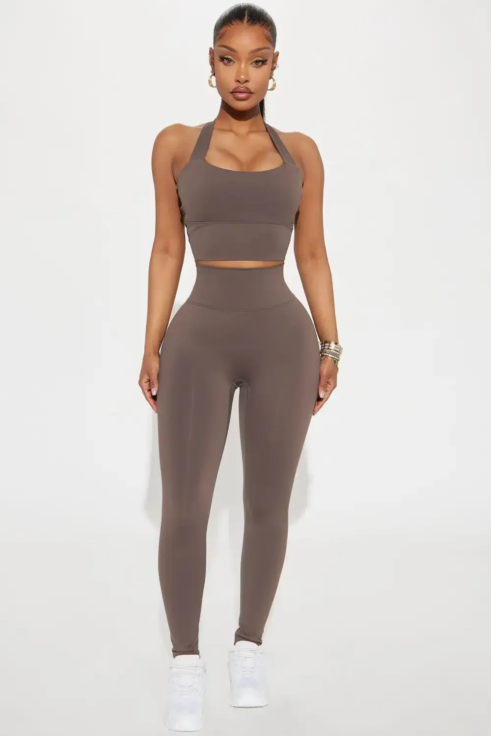 Got You In A Twist Active Set - Taupe