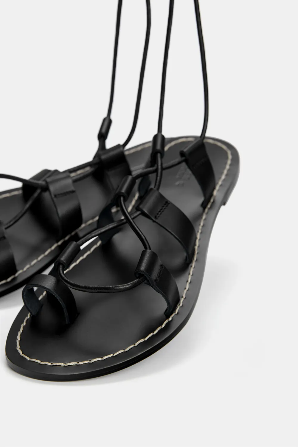 Sandalias planas piel lazada