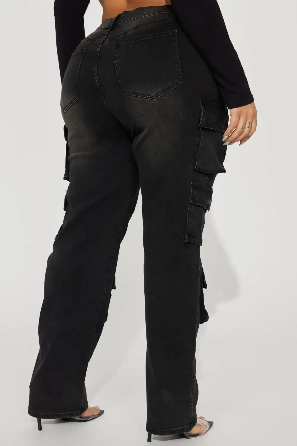 Cheat Code Straight Leg Cargo Jeans - Black Wash