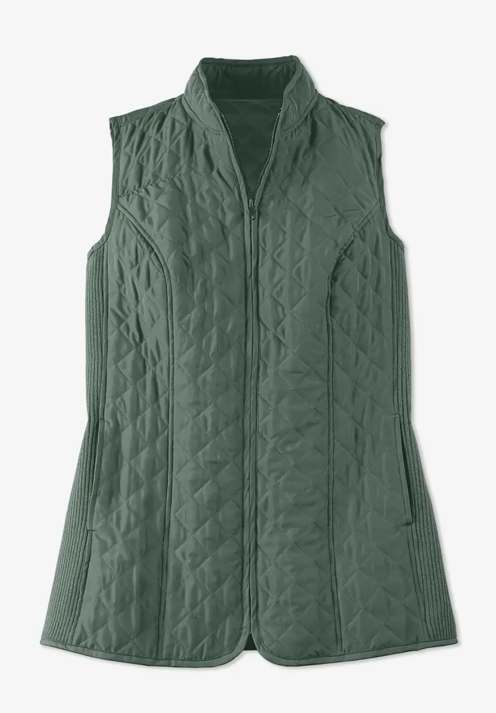 Zip-Front Quilted Vest