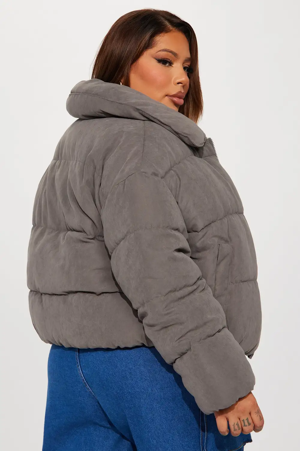 Too Hot To Handle Puffer Jacket - Grey