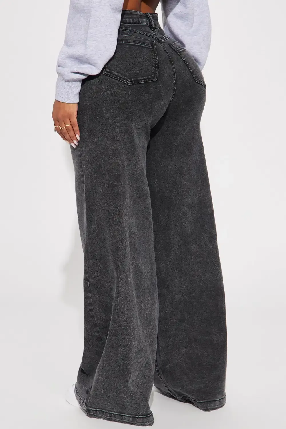 Coming Back For More Wide Leg Jeans - Black Wash