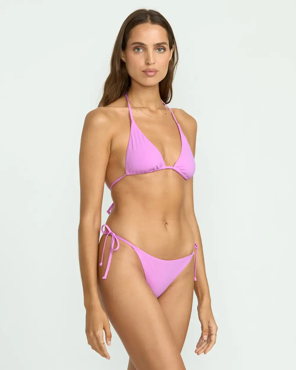 Sol Searcher Multi Triangle Bikini Top - Bright Rose
