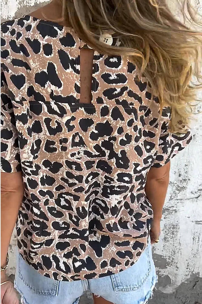 Women's Leopard print casual T-shirt