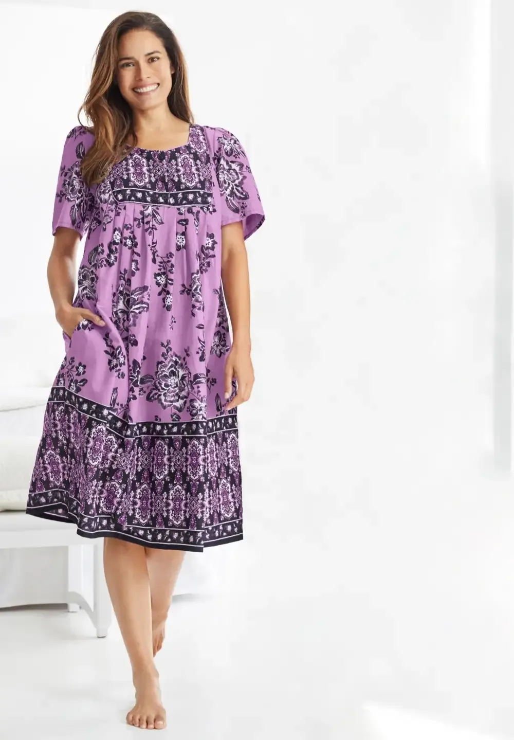 Mixed Print Short Lounger