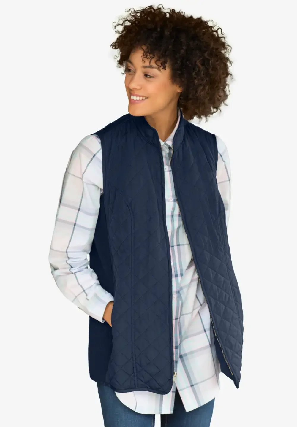 Zip-Front Quilted Vest