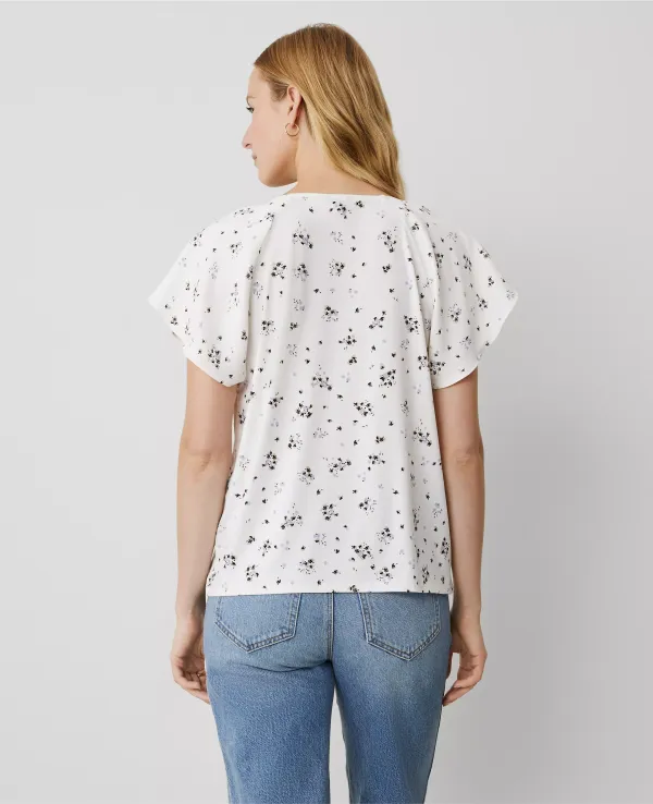 Lace Floral Mixed Media Top