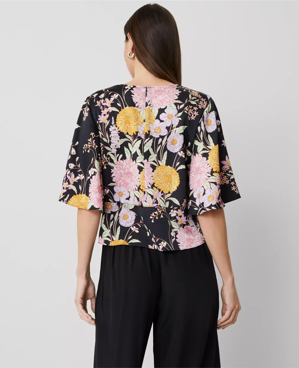 Floral Wrap Blouse